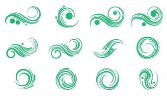 Calligraphic Swirl Ornament Set with Unique Decorative Elements vector