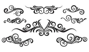 Intricate Swirl Calligraphic Ornament Set for Vintage Artwork vector