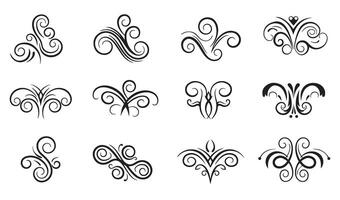 Ornate Circular Swirl Ornaments for Calligraphic Themes vector