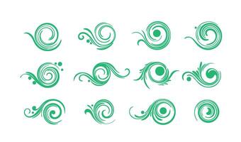Swirl Calligraphy Ornament Set with Flowing Artistic Patterns vector