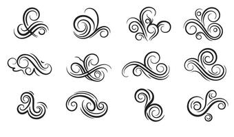Swirl Calligraphy Ornament Set with Beautiful Circular Patterns vector