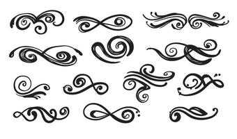 Swirl and Flourish Calligraphy Ornament Set for Artistic Projects vector