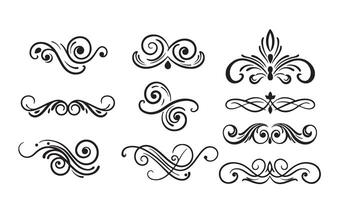 Swirl Calligraphic Ornament Collection with Sophisticated Patterns vector