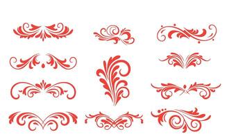 Ethereal Swirls Ornament Collection with Creative Flourish Elements vector