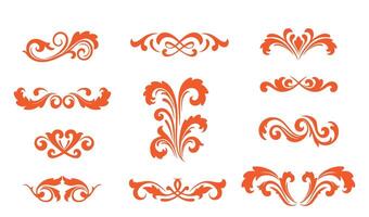 Decorative Calligraphy Elements Featuring Ethereal Swirls vector