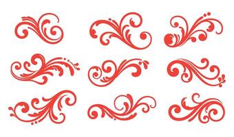 Creative Ethereal Swirls Ornament Set for Luxurious Artwork vector