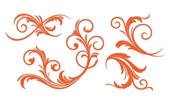 Creative Ethereal Swirls Ornament Set with Flourish Designs vector