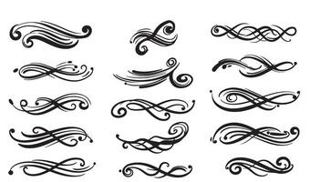 Swirl Calligraphy Ornament Elements for Classic Design Themes vector