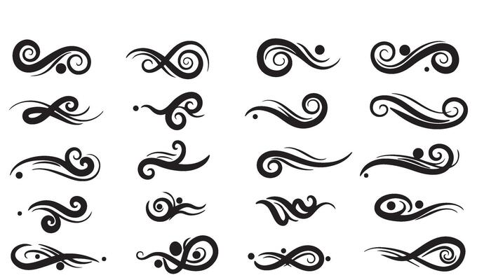 Vintage Calligraphic Borders and Swirls Ornament Collection