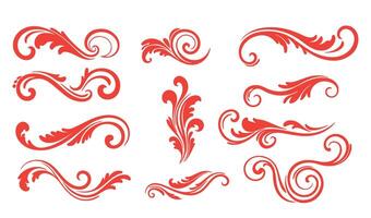 Decorative Ethereal Swirls Ornament Set for Modern Art vector