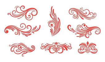 Ethereal Swirls Ornament Collection with Timeless Calligraphy Style vector