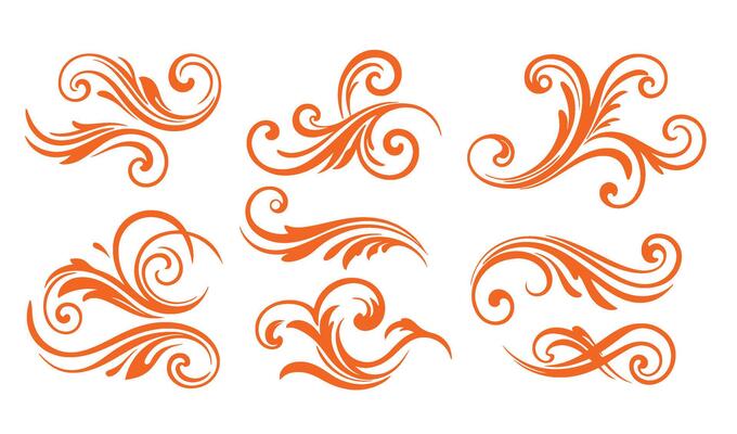 Ornate Calligraphic Ethereal Swirls Ornament Collection