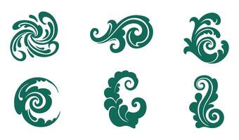 Decorative Whimsical Whorls Swirl Set Featuring Intricate Patterns vector