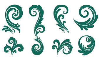Ornamental Whimsical Whorls Swirl Set with Artistic Flourishes vector