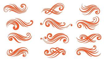 Stylish Calligraphic Ethereal Swirls Ornament Collection for Creatives vector