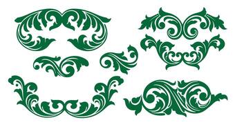 Classic Whimsical Swirls and Whorls Ornament Set for Modern Artwork vector