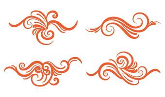 Stylish Ethereal Swirls Calligraphy Set for Luxurious Artwork vector