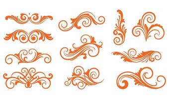 Decorative Calligraphy Ornament Set Featuring Ethereal Swirls vector