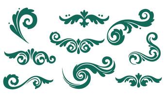 Decorative Calligraphic Elements Featuring Whimsical Whorls and Swirls vector
