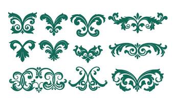 Stunning Calligraphic Ornament Set with Whimsical Whorls Details vector