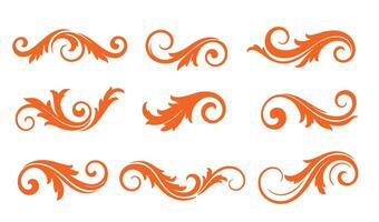 Stunning Ethereal Swirls Ornament Set for Artistic Projects vector