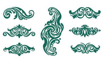 Whimsical Whorls and Swirls Calligraphy Set for Luxurious Art vector