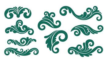 Stylish Calligraphic Ornament Set Featuring Whimsical Whorls vector