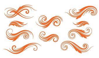 Intricate Calligraphy Ornament Set Featuring Ethereal Swirls vector