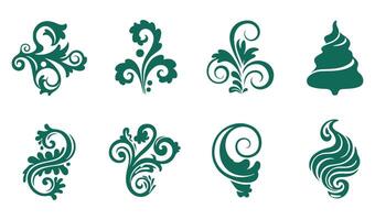 Decorative Whimsical Whorls Swirls for Elegant Calligraphy Projects vector