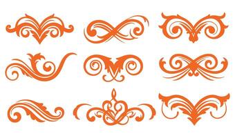 Ornamental Ethereal Swirls Calligraphy Set for Sophisticated Themes vector