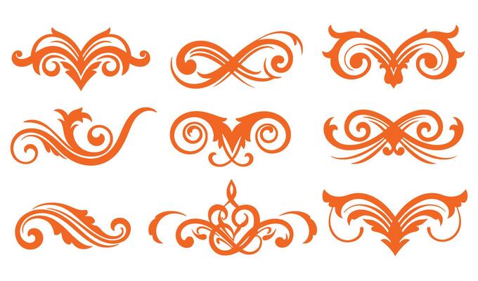 Ornamental Ethereal Swirls Calligraphy Set for Sophisticated Themes