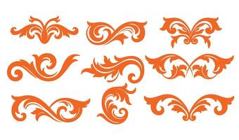 Decorative Ethereal Swirls Ornament Set for Elegant Designs vector