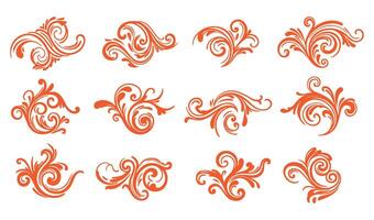 Unique Ethereal Swirls Ornament Set for Timeless Creations vector