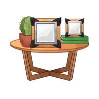 photo frame on round table vector