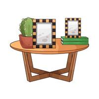 illustration of empty photo frame next to a cactus vector