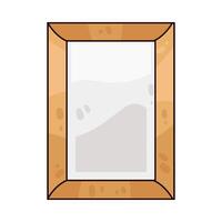 wooden empty photo frame vector