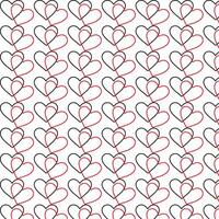 Minimalist Seamless Red Hearts Pattern on White Background vector
