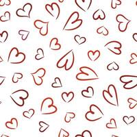 Minimalistic pattern with red hearts. Seamless texture vector