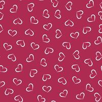 Pattern with hearts on a dark pink background for valentine's day vector