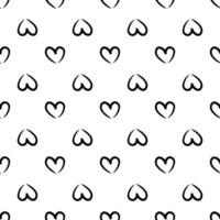 A pattern with hearts. Doodle design of seamless texture vector