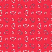 Simple pattern with white hearts on a bright pink background for valentine's day vector