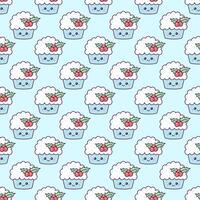 A pattern with a cupcake and cherry on it vector