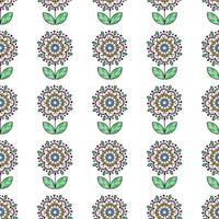 Seamless floral pattern with plants in Scandinavian fairy tale style vector