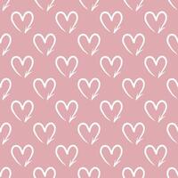 Doodle pattern with an arrow heart on a pink background. Endless Pattern vector