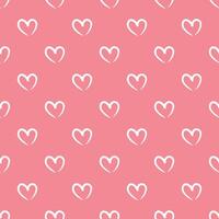 Seamless pattern of white hearts on a pink background vector