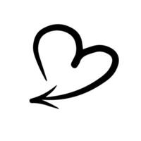 The shooter's heart. A hand-drawn doodle for Valentine's Day vector