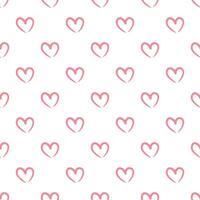 Simple and cute pattern with hearts of delicate pink color vector