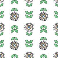 Seamless floral pattern in Nordic fairy tale style vector