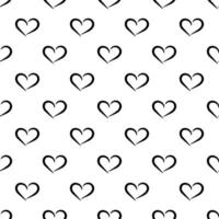 Simple black and white texture with hearts. Minimalistic pattern vector