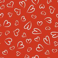 Pattern with hearts on a bright red background. Endless Pattern vector